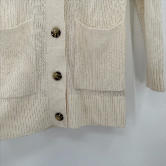Quince Ivory Baby Alpaca-Merino Wool Oversized Cardigan sz XS Women's Button NWT - Picture 6 of 8